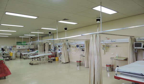 Inside accident and emergency department